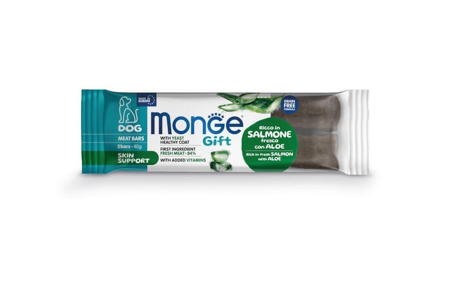 MONGE Dog Adult Meat bars Skin support Lachs mit Aloe vera 2x40 g
