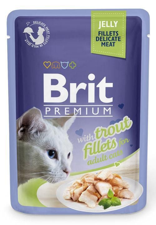 BRIT Premium Cat Fillets in Jelly Nassfutter mit Forelle für Katzen 24x85g