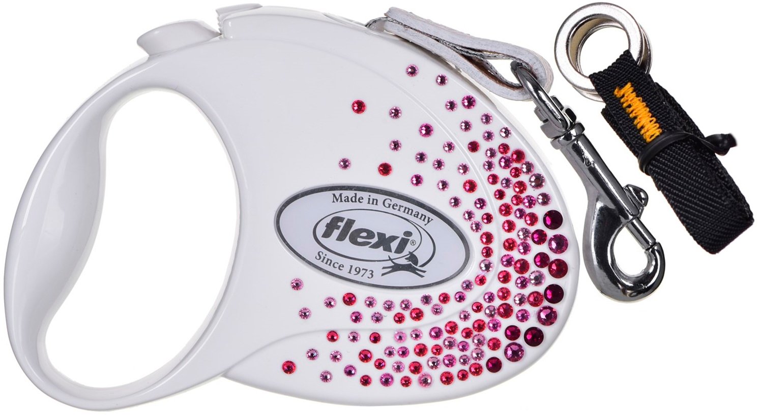 FLEXI automatische Hundeleine Glam Splash Pink S Tape 3m weiß
