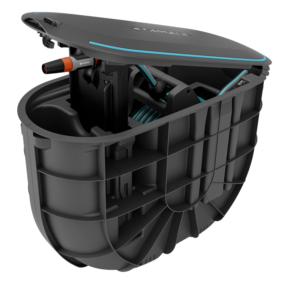 GARDENA RollUp M Unterflur-Schlauchtrommel mit 20 m Schlauch