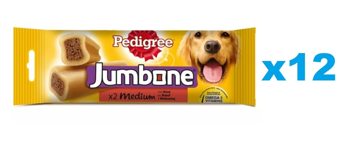 PEDIGREE Jumbone (mittelgroße Hunde) Snacks aus Rindfleisch 12 x 180 g