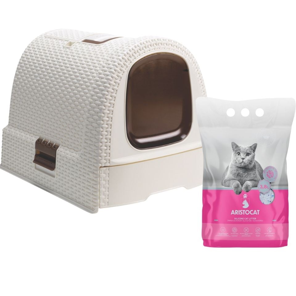 CURVER Katzentoilette + ARISTOCAT Katzenstreu 3.8 l