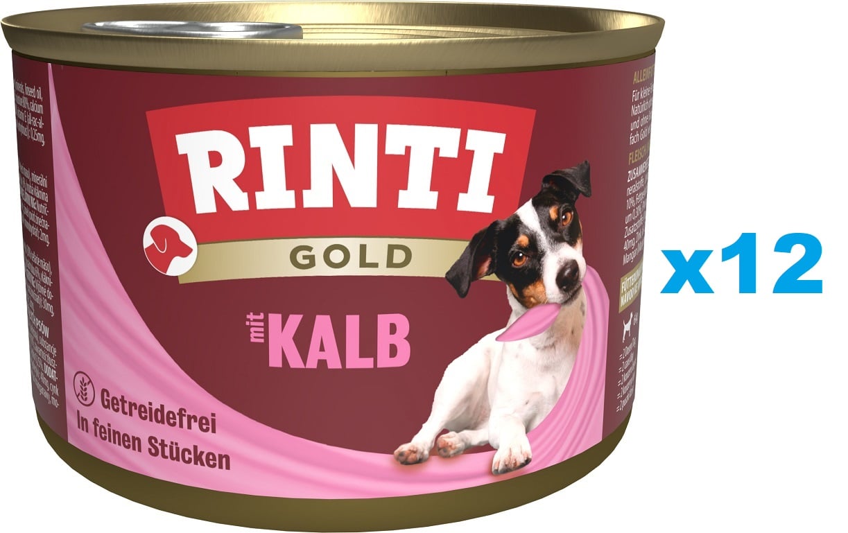 RINTI Gold Veal Mini Kalbfleisch für kleine Hunderassen 12x185 g