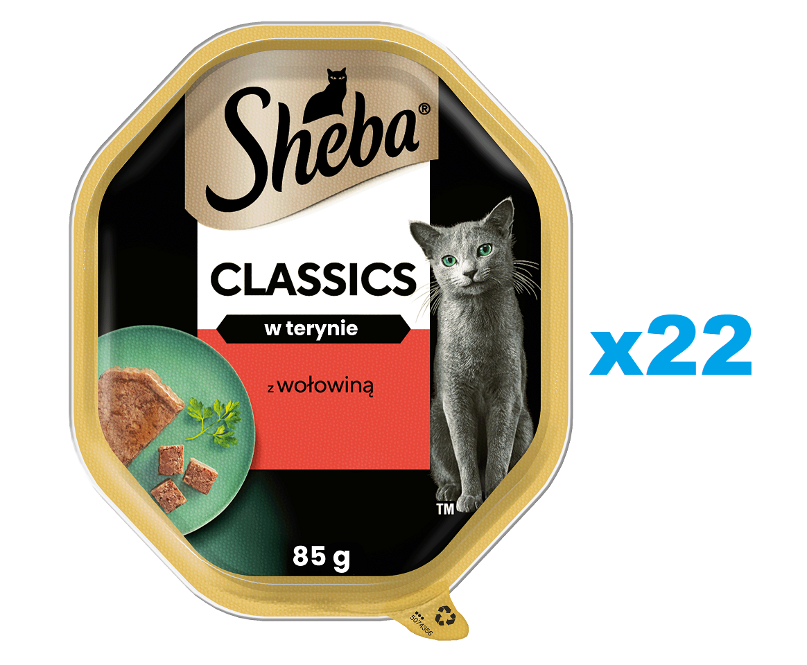 SHEBA Classics 22x85 g Nassfutter für adulte Katzen mit Rind in Terrine