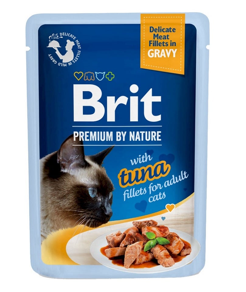 BRIT Premium Cat Fillets in Gravy Thunfisch-Nassfutter in Sauce für Katzen 24x85g