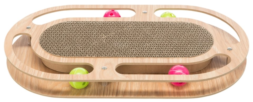 TRIXIE Kratzbaum aus Pappe mit Katzenminze-Spielzeug