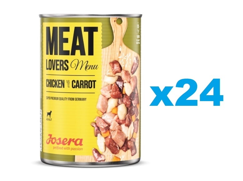 JOSERA Meatlovers Menu Nassfutter Huhn mit Karotten 400 g x 24