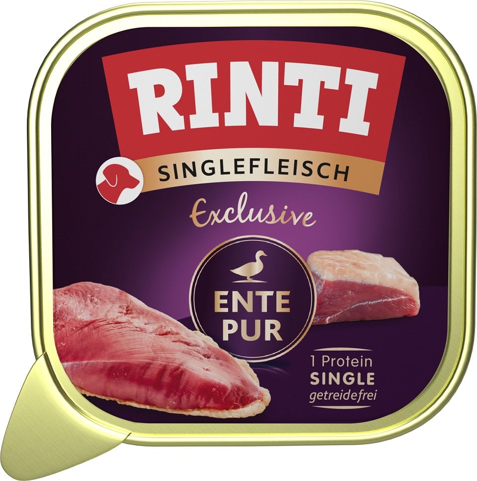 RINTI Singlefleisch Exclusive Duck Pure monoprotein Nahrung mit Ente 150 g