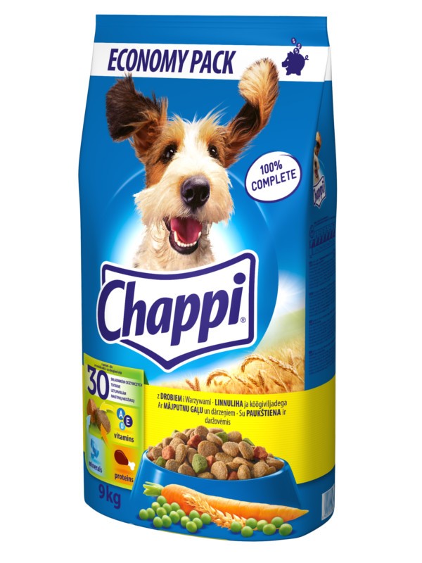 CHAPPI Mix Geschmacks 2x9kg - Geflügel Gemüse Rind und Geflügel Gemüse für Hunde