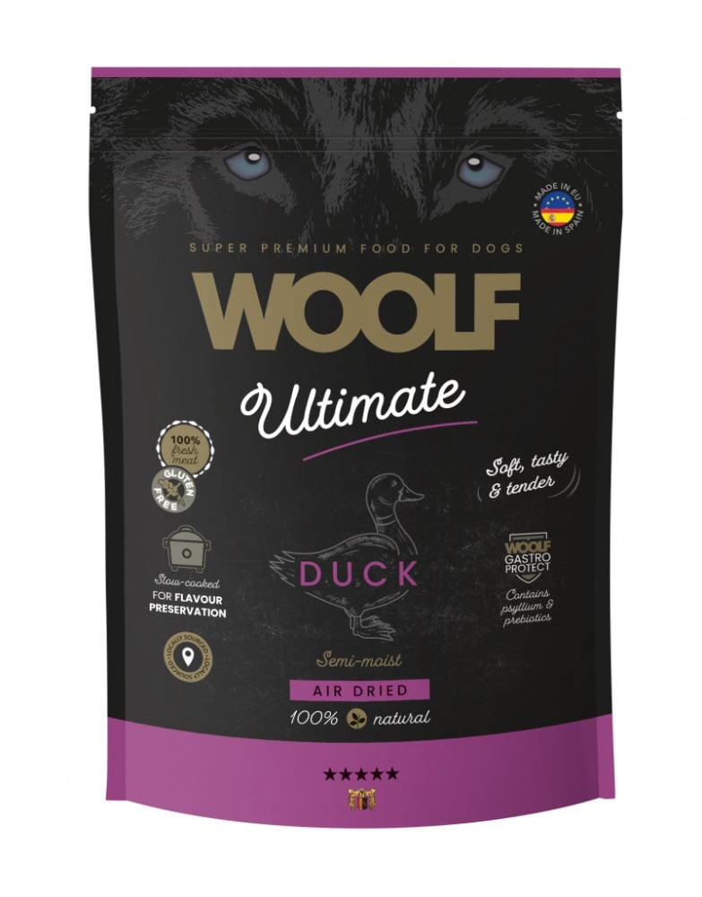 WOOLF Ultimate Soft Adult Dog Duck 1 kg getreidefreies halbfeuchtes Futter mit Ente für Hunde