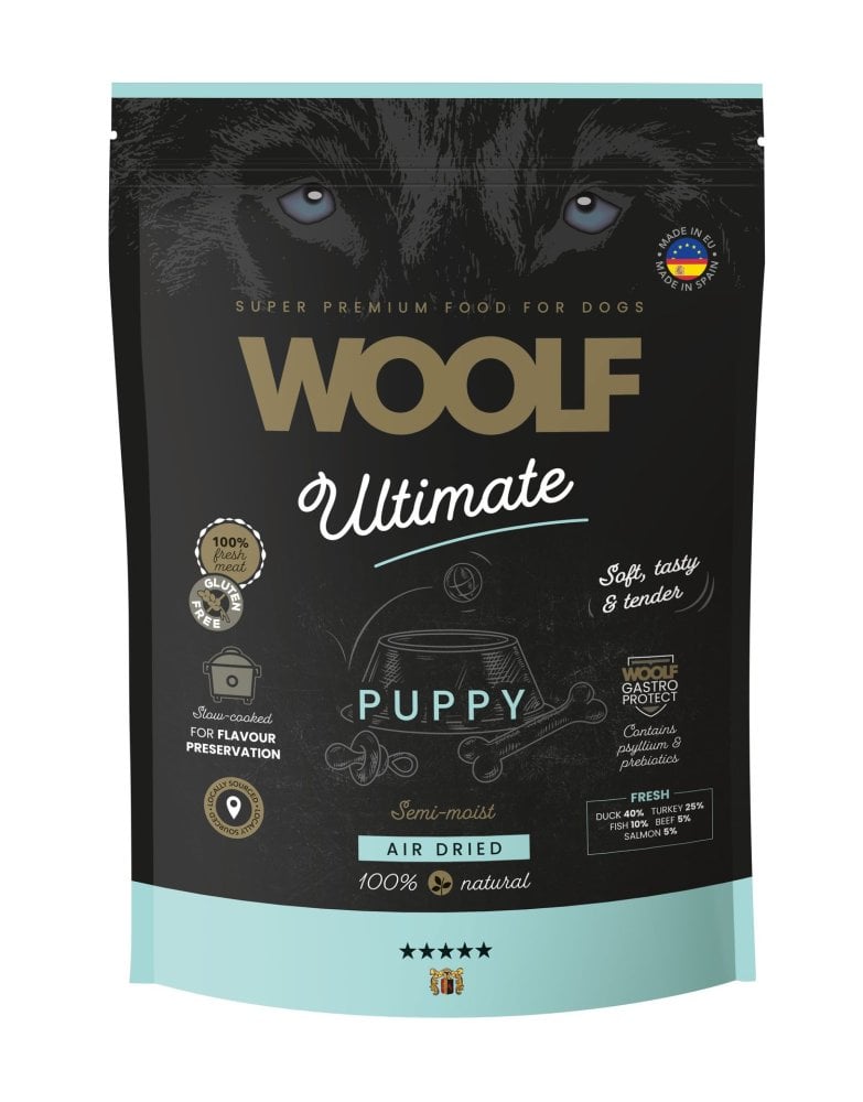 WOOLF Ultimate Soft Puppy 1 kg getreidefreie halbfeuchte Nahrung mit Ente und Truthahn für Welpen