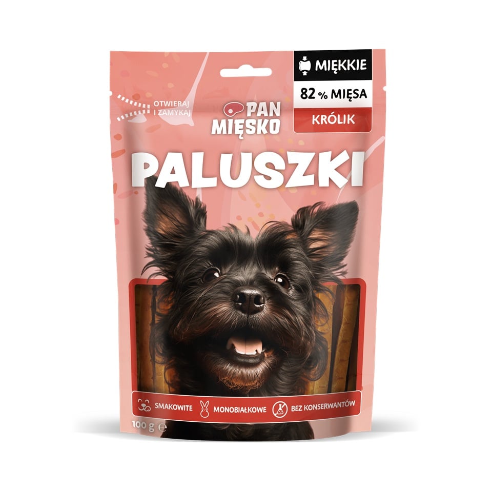 PAN MIĘSKO Sticks mit Kaninchen Monoprotein für Hunde Snacks 100 g