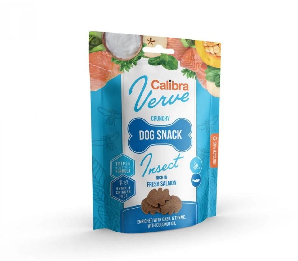 CALIBRA Dog Verve Crunchy Snack Insect&Fresh Salmon getreidefreie Snacks mit Insekten und frischem Lachs 150 g