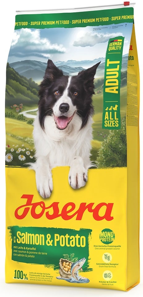 JOSERA Salmon and Potato Adult getreidefreies Futter für Hunde mit empfindlichem Magen 12,5kg
