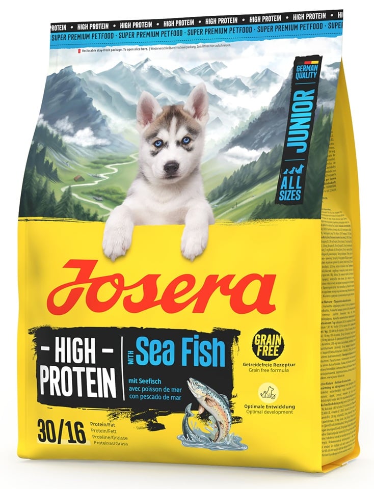 JOSERA High Protein Junior Sea Fish hochproteinierte Nahrung für Welpen 900g