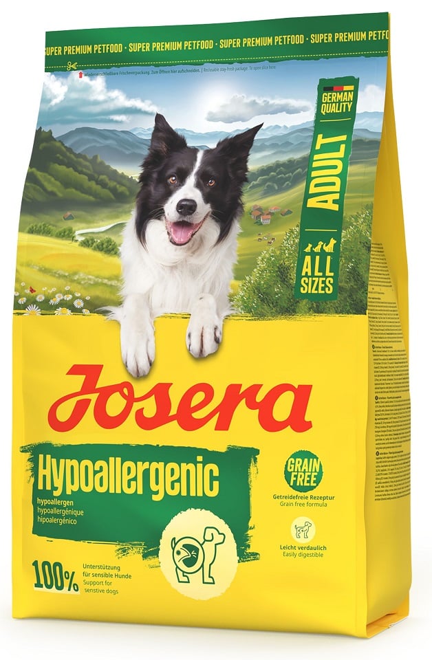 JOSERA Hypoallergenic Adult 3kg getreidefreies Futter für empfindliche Hunde mit Insekten