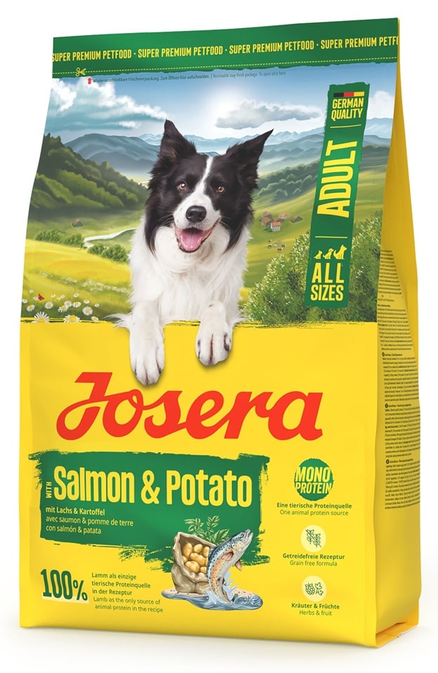 JOSERA Salmon and Potato Adult 3kg getreidefreies Futter für Hunde mit empfindlichem Magen