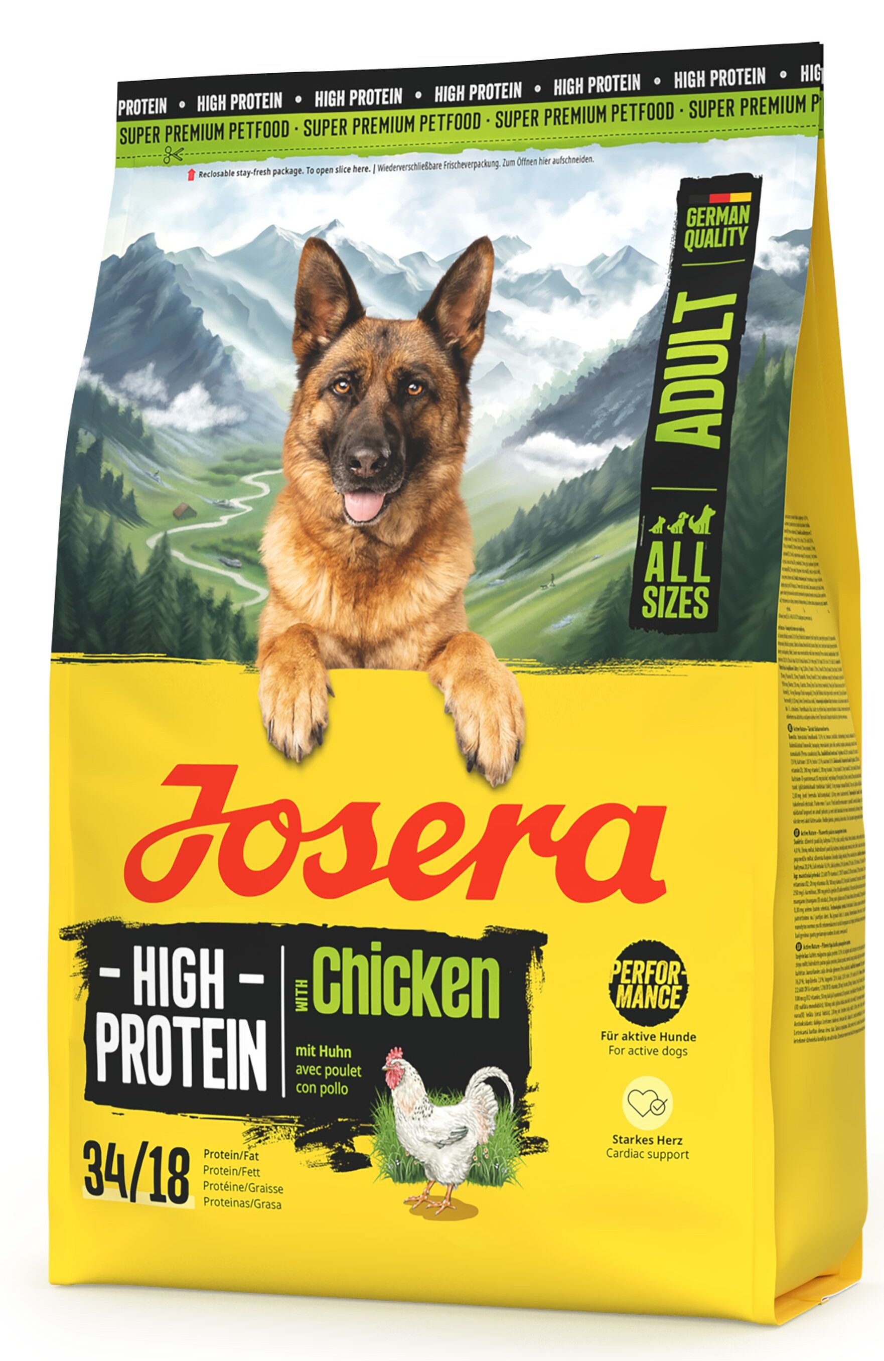 JOSERA High Protein Adult Chicken hochenergetisches Futter für Sporthunde 3kg