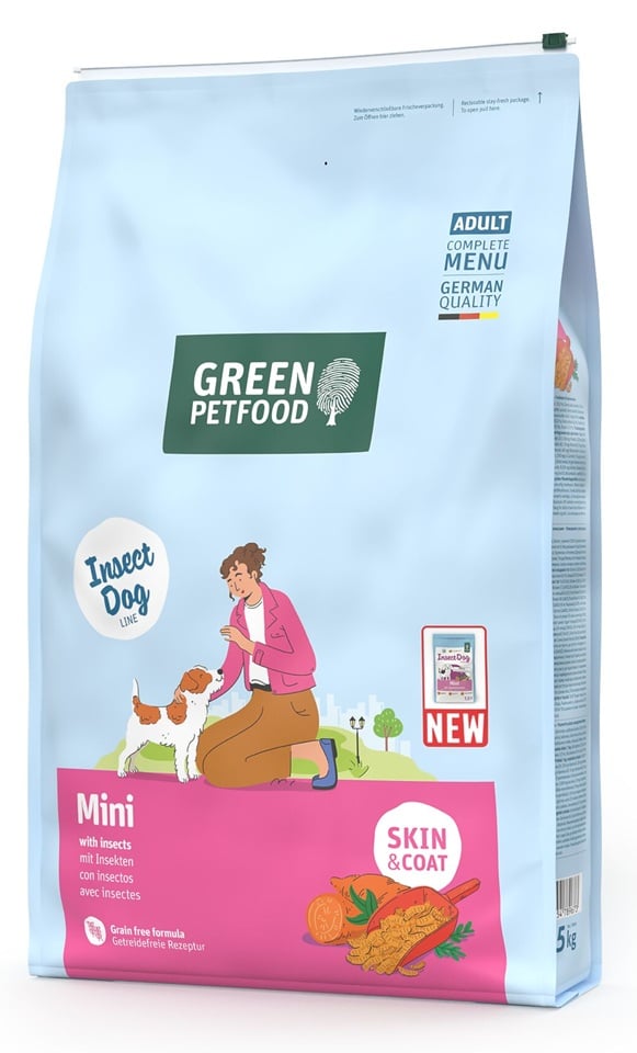 GREEN PETFOOD InsectDog Mini getreidefreies Futter mit Insektenprotein für kleine adulte Hunde 7,5 kg
