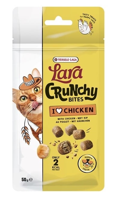 VERSELE-LAGA Lara Crunchy Bites mit Huhn knusprige Snacks mit Hühnergeschmack zahnfreundlich 50g