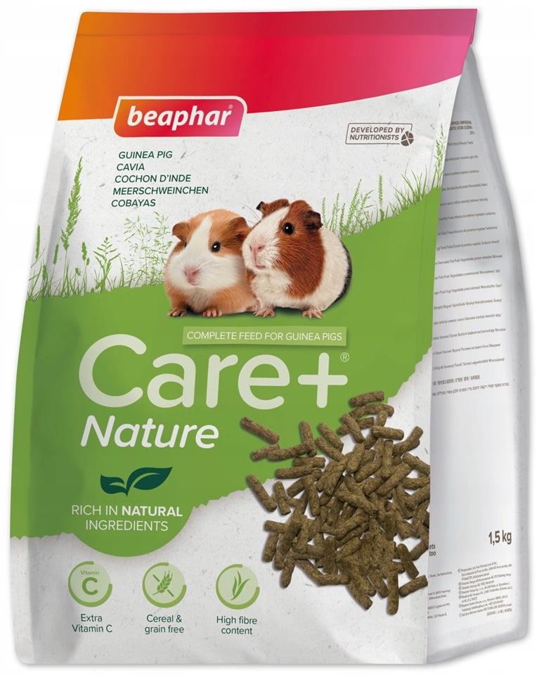 BEAPHAR Care+ Nature Guinea Pig getreidefreies Futter für Meerschweinchen 1,5 kg