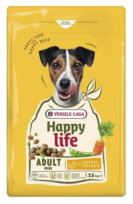 VERSELE-LAGA Happy Life Adult Mini mit Huhn Futter für kleine Hunde 2,5 kg