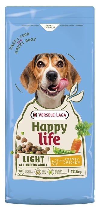 VERSELE-LAGA Happy Life Adult Light mit Huhn Futter für übergewichtige Hunde 12,5 kg