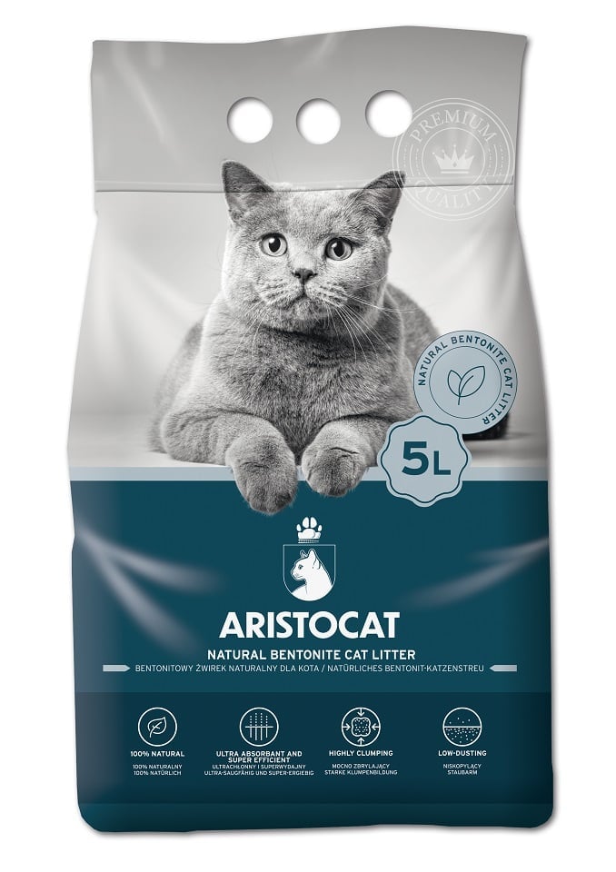 ARISTOCAT Bentonite Plus natürliches Bentonit Katzenstreu 5 l