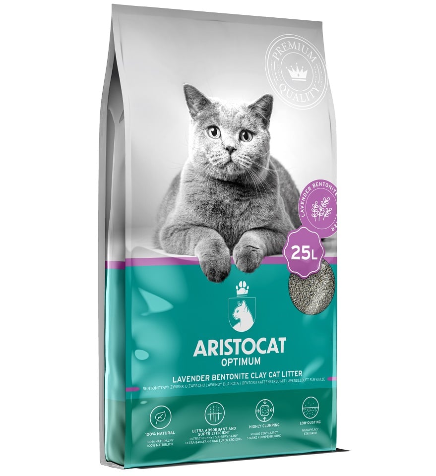 ARISTOCAT Optimum Lavendel 25 l Bentonit-Katzenstreu mit Lavendelduft