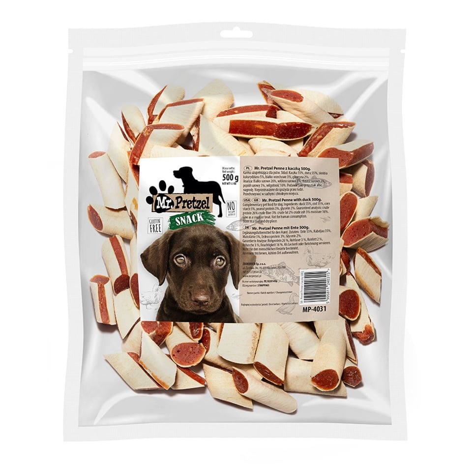 MR. PRETZEL Penne mit Ente Snacks für Hunde 500 g