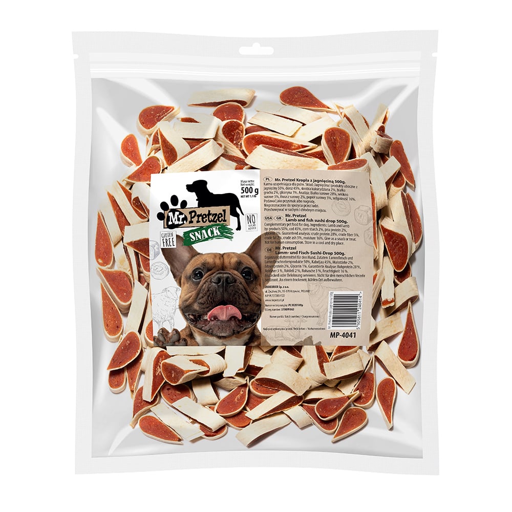 MR. PRETZEL Lammfleisch Snacks Tropfen hochwertige, fleischige Snacks für Hunde 500 g