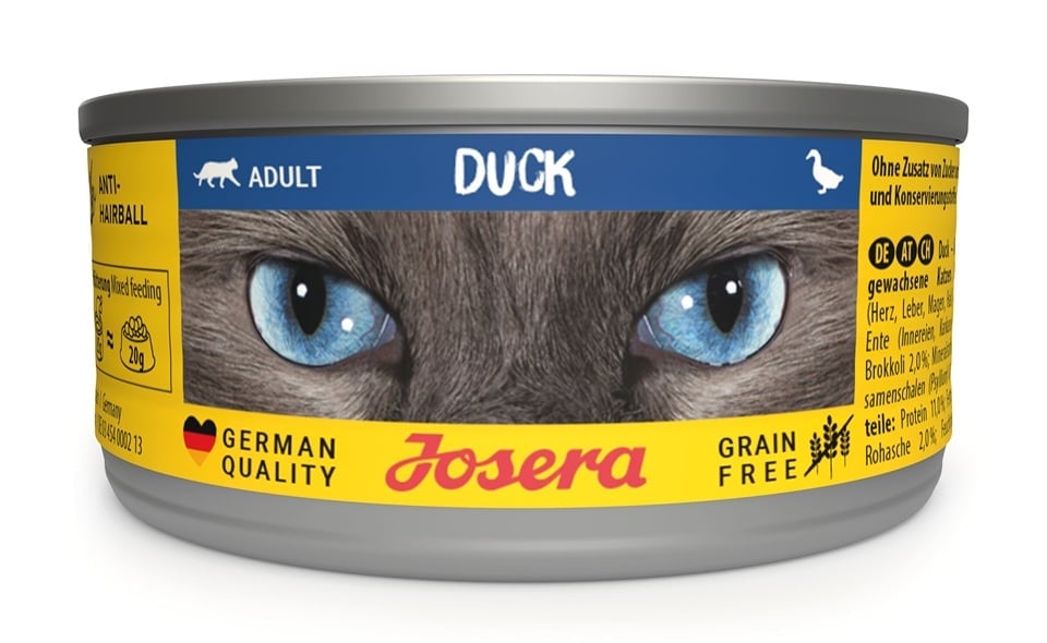 JOSERA Adult Duck Nassfutter mit Ente für adulte Katzen 85g