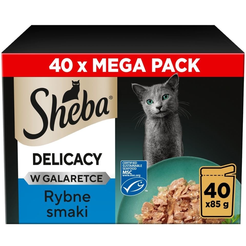 SHEBA Delikates Fischgeschmack in Gelee 40x85 g Nassfutter für Katzen