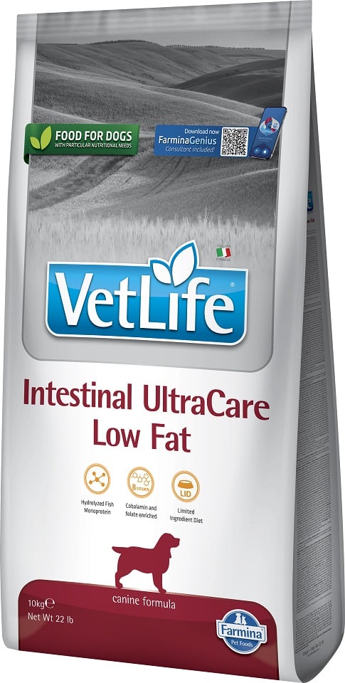 FARMINA Vet Life Dog Intestinal Ultra Care Low Fat 10 kg diätetisches Futter für Hunde