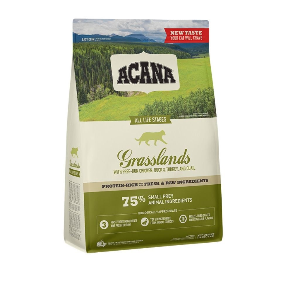 ACANA Grasslands Cat mit Geflügel, Fisch und Eiern 2x1,8 kg