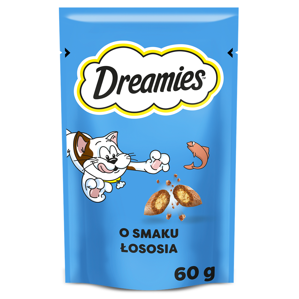 DREAMIES Snacks mit Lachs knusprig für Katzen 60g