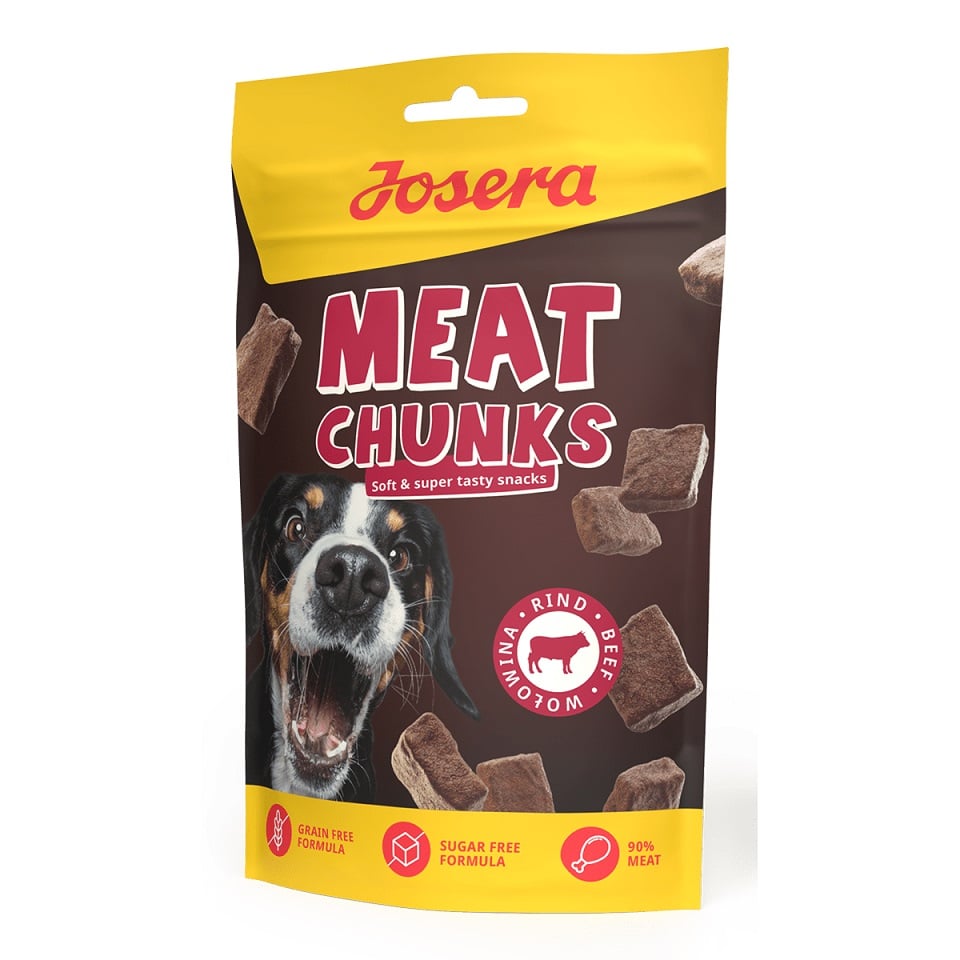 JOSERA Meat Chunks Beef Snacks mit Rindfleisch 12x70g
