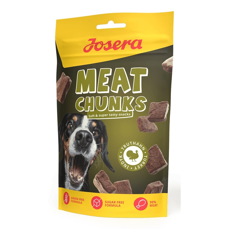 JOSERA Meat Chunks Turkey getrocknete Snacks mit Truthahn 12x70g