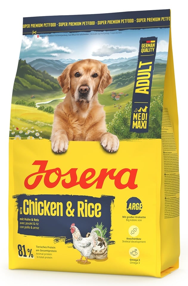 JOSERA Medi/Maxi Chicken & Rice Trockenfutter für mittlere und große Rassen mit Huhn & Reis 3 kg
