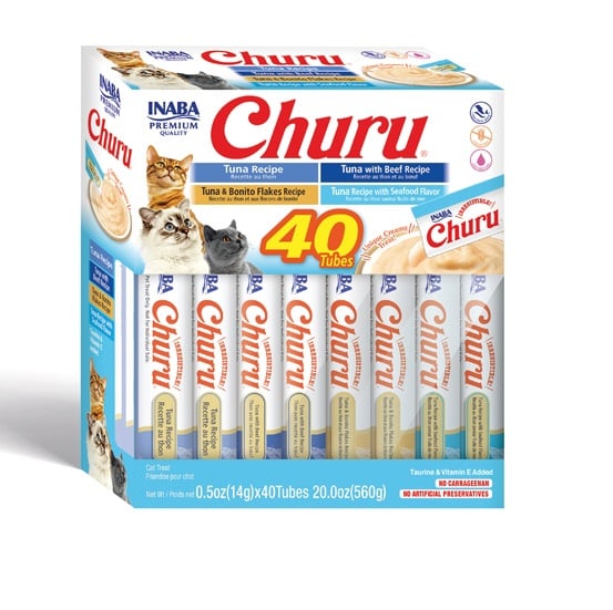 INABA Churu Varieties Tuna cremige Snacks mit Thunfisch für Katzen 40x14g