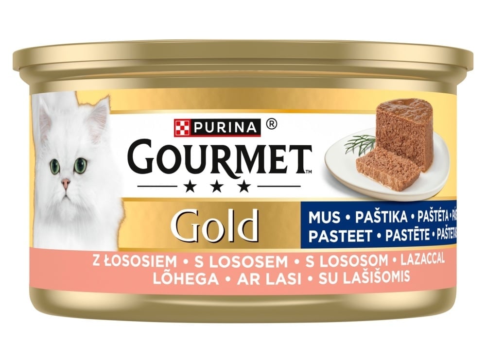 GOURMET Gold Nassfutter mit Lachs für adulte Katzen 85g