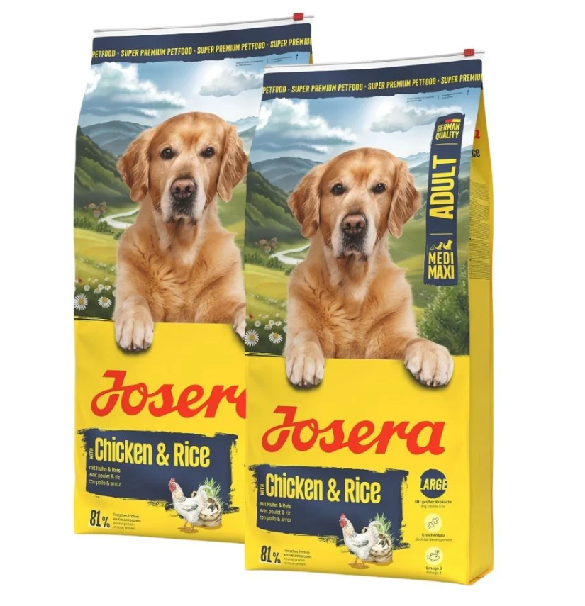 JOSERA Chicken with Rice Adult Leicht verdauliches Futter für mittelgroße und große Hunderassen 2x12,5 kg