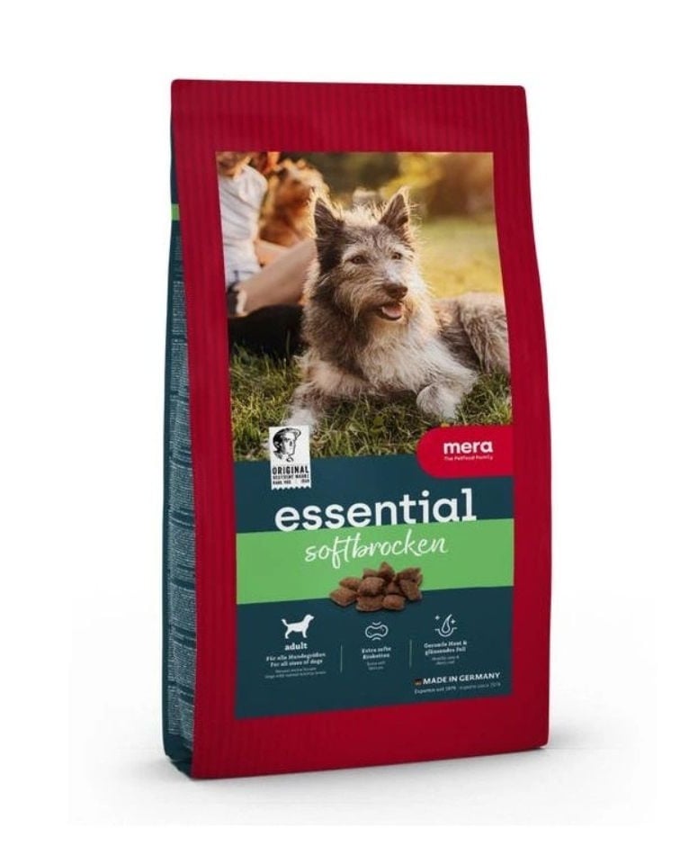 MERA Essential Soft Brocken halbtrockenes Futter mit Geflügel für adulte Hunde mit normaler Aktivität 12,5 kg