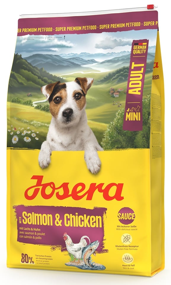 JOSERA Mini Adult Salmon and Chicken glutenfreie Nahrung mit Sauce für kleine Hunderassen 10kg