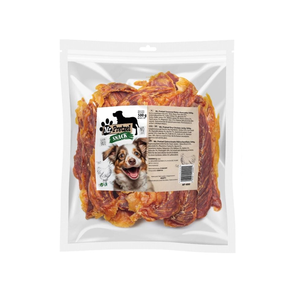 Mr. Pretzel Trockenfilets mit Hähnchen Snacks für Hunde 500g