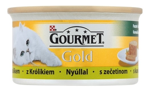 GOURMET Gold Nassfutter Pastete mit Kaninchen für Katzen 24x85 g