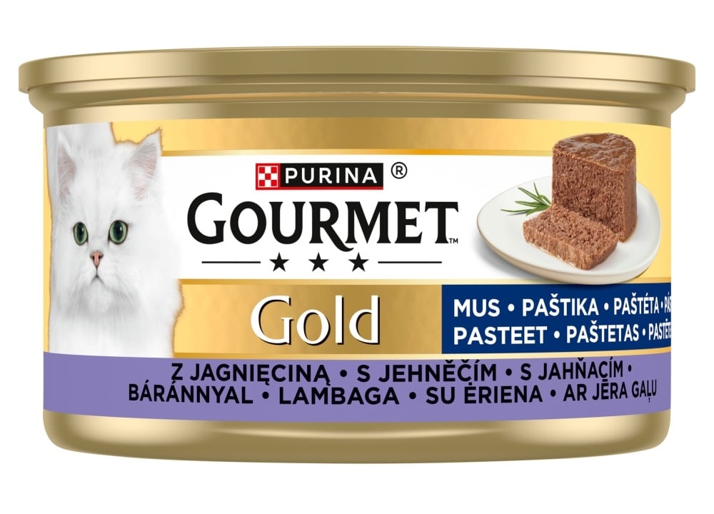 GOURMET Gold Nassfutter mit Lamm Mousse für adulte Katzen 6x85g