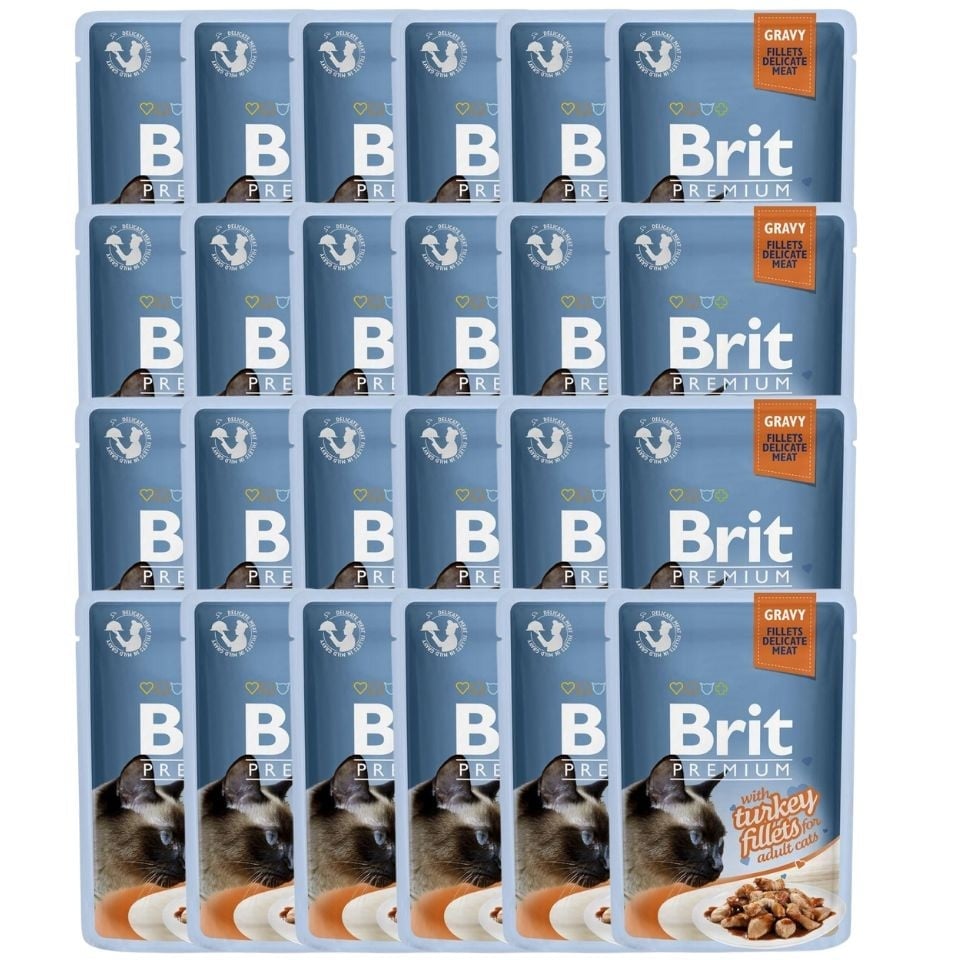 BRIT Premium Cat Fillets in Gravy Truthahn Nassfutter für Katzen 24x85g