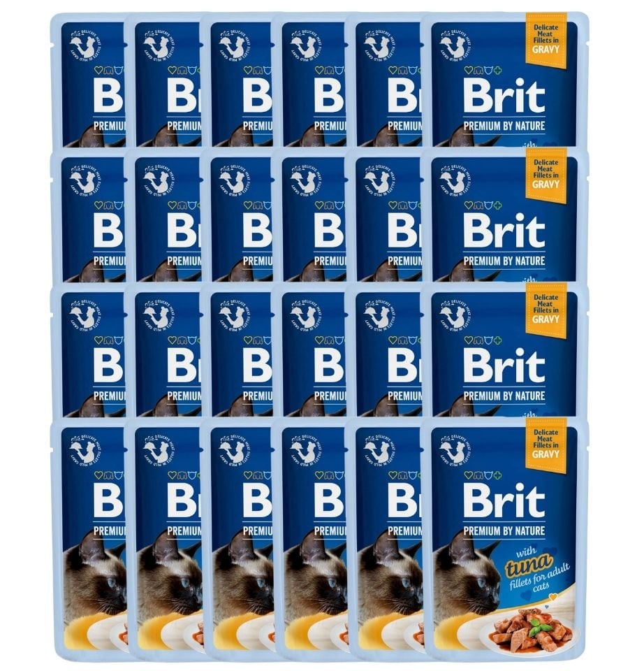 BRIT Premium Cat Fillets in Gravy Thunfisch-Nassfutter in Sauce für Katzen 24x85g