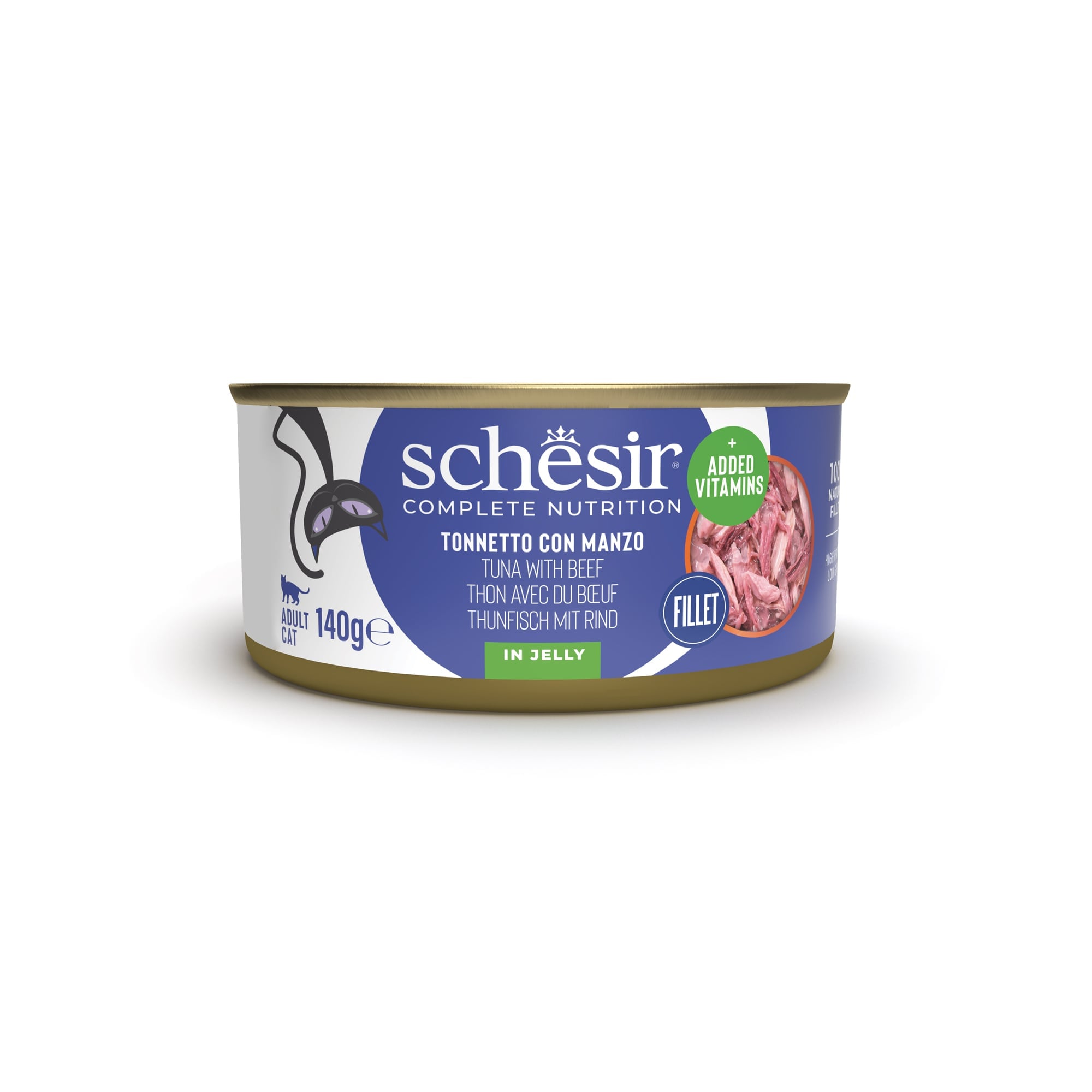 SCHESIR Thunfisch mit Rindfleisch Katzenfutter 140 g